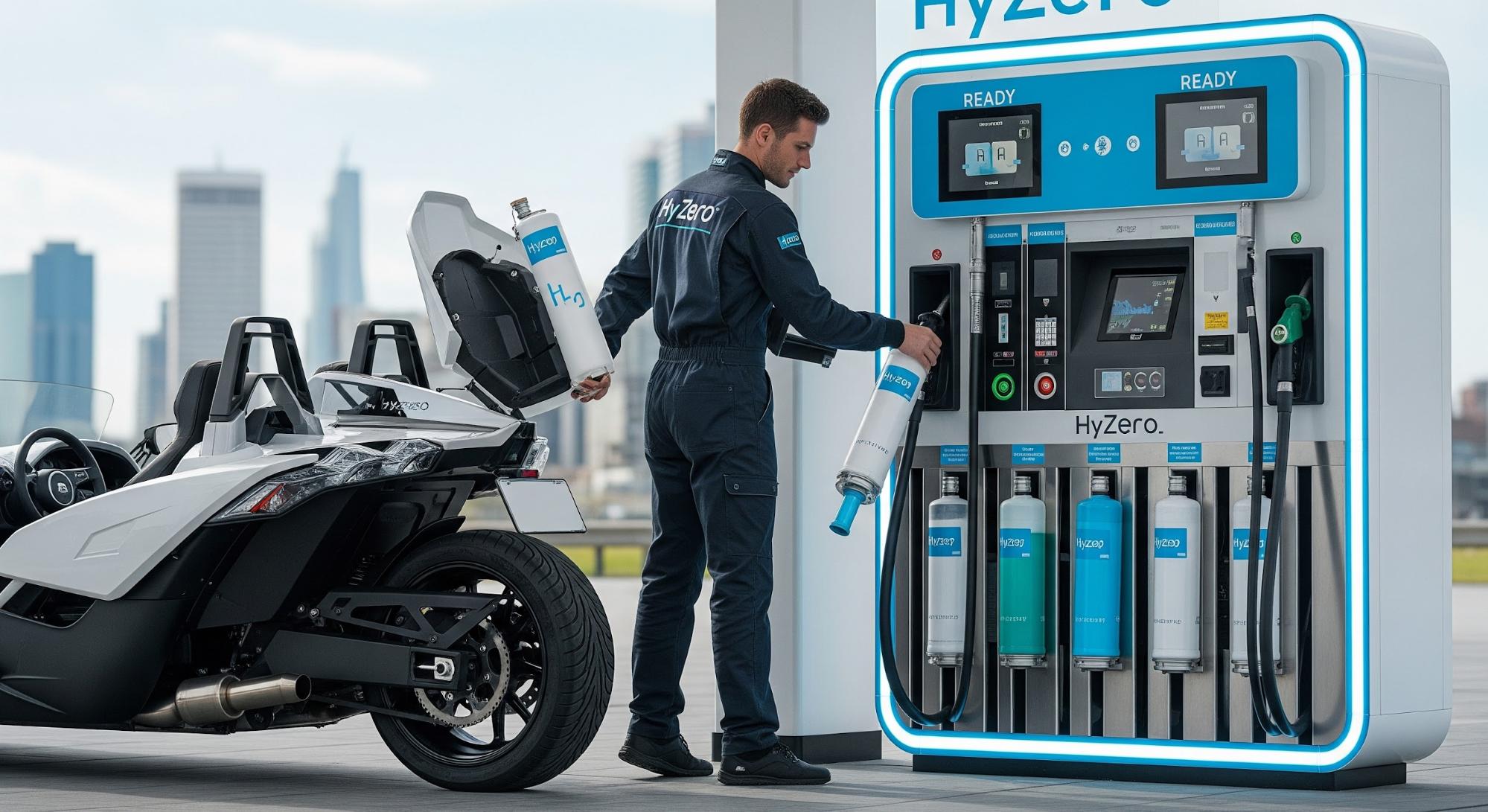 Complete hydrogen fuel cell systems for light fleets, with swappable cartridges for fast refueling